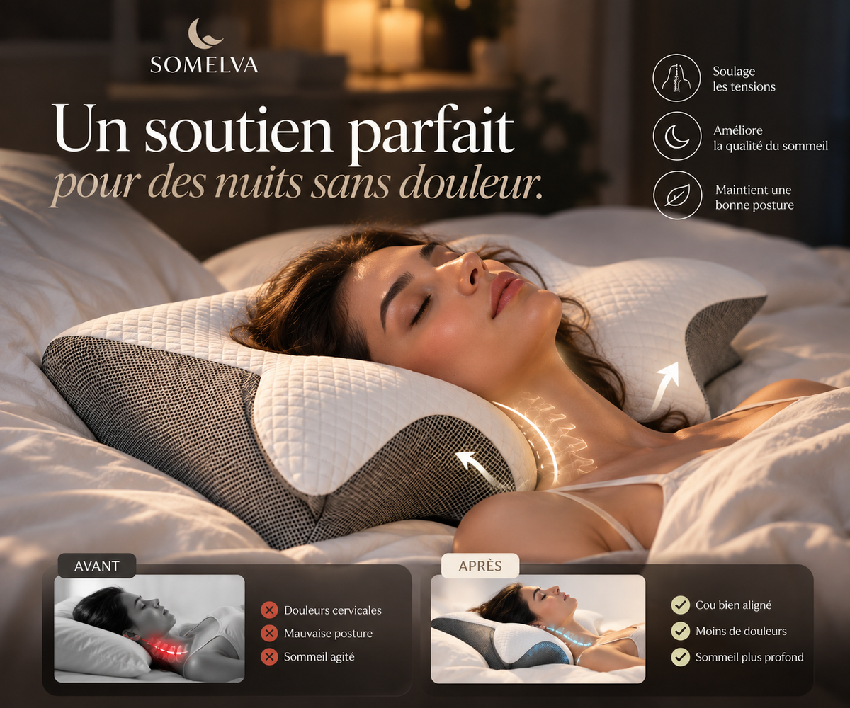 Oreiller ergonomique Somelva, détail